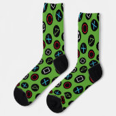 Green Gamer Console Buttons Socks Gaming Sokken (Links)