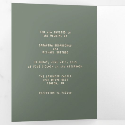 Green Gamer Formele minimale weddenschap die we do Drieluik Kaart (Binnenzijde eerst)