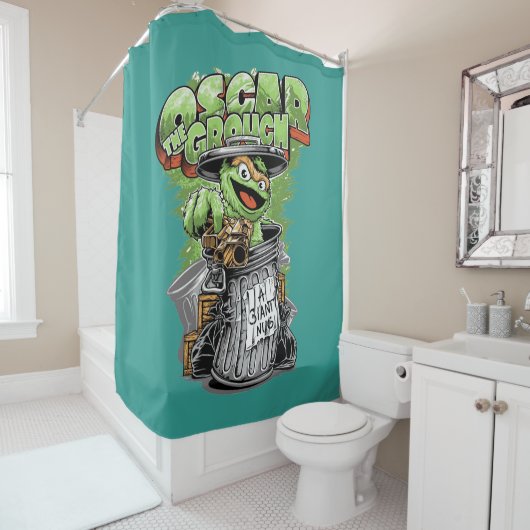 Green Garbage Monster Douchegordijn (In situ)