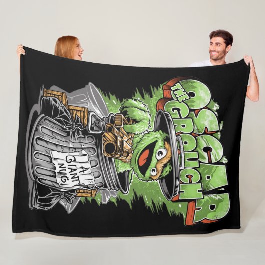 Green Garbage Monster Fleece Deken (In situ)