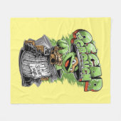 Green Garbage Monster Fleece Deken (Voorkant (Horizontaal))