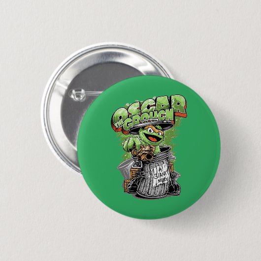 Green Garbage Monster  Ronde Button 5,7 Cm (Voorkant /achterkant)