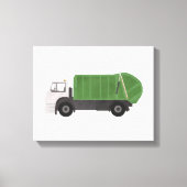 Green Garbage Truck Canvas Afdruk (Voorkant)
