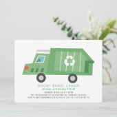 Green Garbage Truck Recyclen Boy Birthday Kaart (Staand voorkant)
