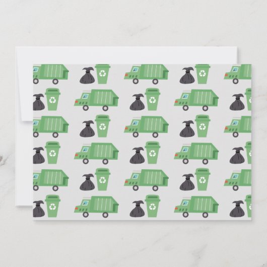 Green Garbage Truck Recyclen Boy Birthday Kaart (Achterkant)