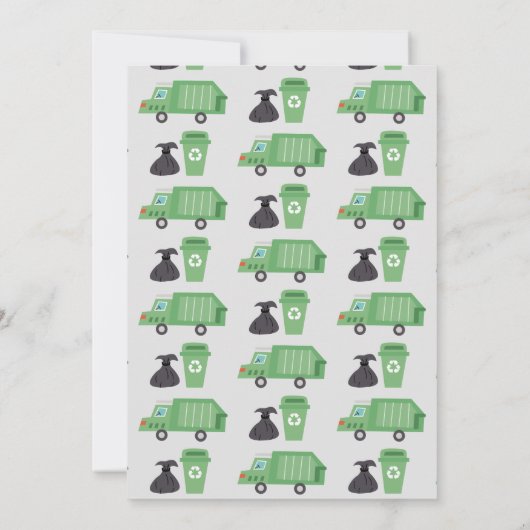 Green Garbage Truck Recyclen Boy Photo Birthday Kaart (Achterkant)