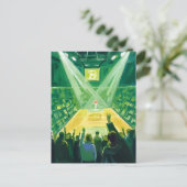 Green Garden Boston Basketbal Waterverf Briefkaart (Staand voorkant)