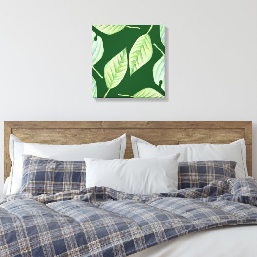 Green Garden Botanical Canvas Afdruk (Insitu (Slaapkamer))