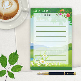 Green Garden Floral To Do List Post-it® Notes