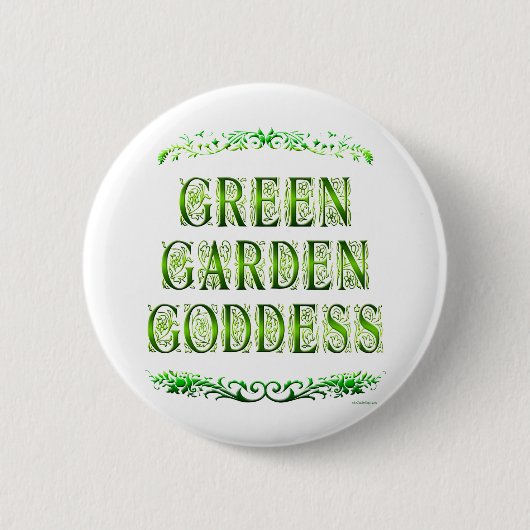 Green Garden Goddess Gezegde Ronde Button 5,7 Cm (Voorkant)