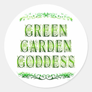 Green Garden Goddess Gezegde Ronde Sticker