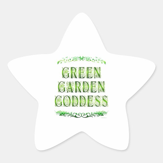 Green Garden Goddess Gezegde Ster Sticker (Voorkant)