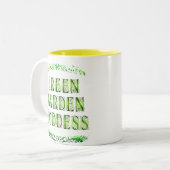 Green Garden Goddess Gezegde Tweekleurige Koffiemok (Voorkant links)