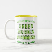 Green Garden Goddess Gezegde Tweekleurige Koffiemok (Links)