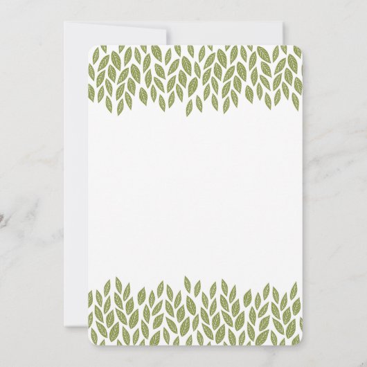 Green Garden Leaves Wedding Uitnodiging (Achterkant)