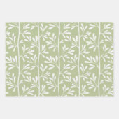 Green Garden Stems Bright Minimal Botanical Inpakpapier Vel (Voorkant)