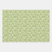 Green Garden Stems Bright Modern Botanical Inpakpapier Vel (Voorkant 2)