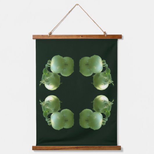 Green Garden Tomatoes Mirror Natuur Abstract Hangend Wandkleed (Voorkant)