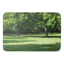 Green Garden Trees Bath Mat