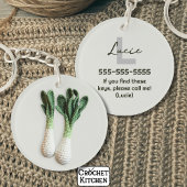 Green Gardener Minimalist Haakprei Naam Sleutelhanger