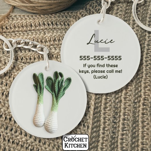 Green Gardener Minimalist Haakprei Naam Sleutelhanger