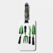 Green Gardening Tools Bagagelabel (Achterkant verticaal)