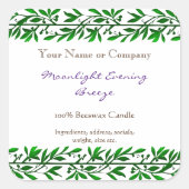 Green Garland Editable Rustic Soap Editable Vierkante Sticker (Voorkant)