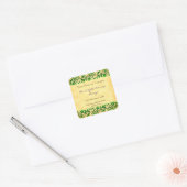 Green Garland Editable Rustic Soap Editable Vierkante Sticker (Envelop)