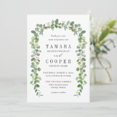 Green Garland Modern Wedding Invitation GL Bedankkaart (Staand voorkant)