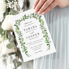 Green Garland Modern Wedding Invitation GL Bedankkaart