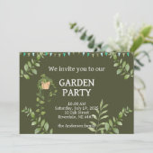 Green Garten Party Kaart (Staand voorkant)