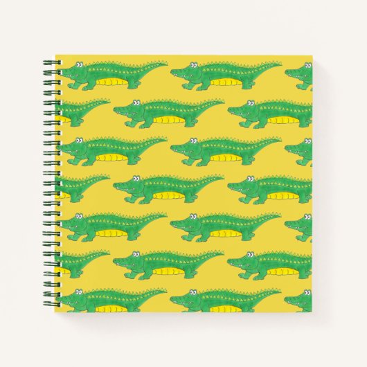 Green Gator Alligator Crocodile Reptile Notitieboek (Voorkant)
