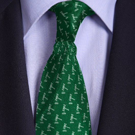 Green Gavel Pattern Attorney Stropdas
