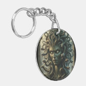 Green Gazing Medusa Hoofd vol slangen Sleutelhanger (Voorkant Links)