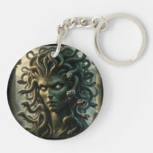 Green Gazing Medusa Hoofd vol slangen Sleutelhanger (Achterkant)