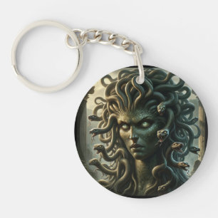 Green Gazing Medusa Hoofd vol slangen Sleutelhanger