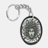 Green Gazing Medusa Hoofd vol slangen Sleutelhanger (Voorkant Links)