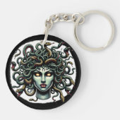 Green Gazing Medusa Hoofd vol slangen Sleutelhanger (Achterkant)