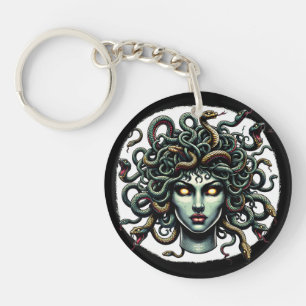 Green Gazing Medusa Hoofd vol slangen Sleutelhanger