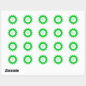 Green Gear Birthday Party Dank u Stickers (Vel)