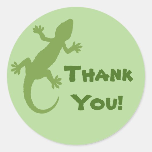 Green Gecko bedankt Ronde Sticker (Voorkant)