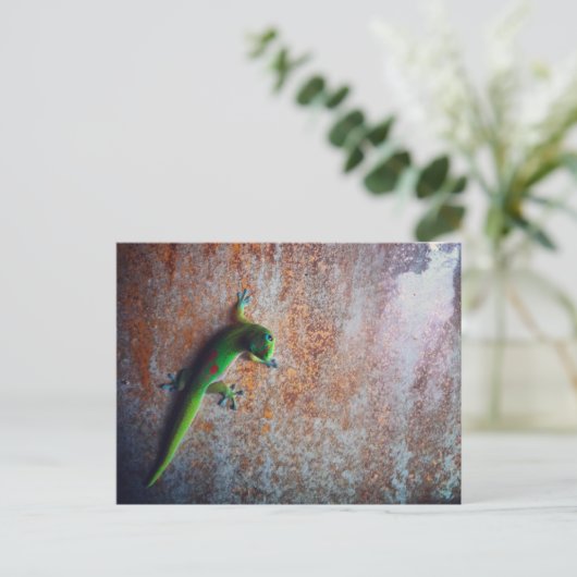 Green Gecko Briefkaart (Staand voorkant)