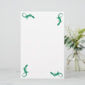 Green Gecko Briefpapier (Staand voorkant)
