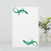 Green Gecko Briefpapier (Staand voorkant)