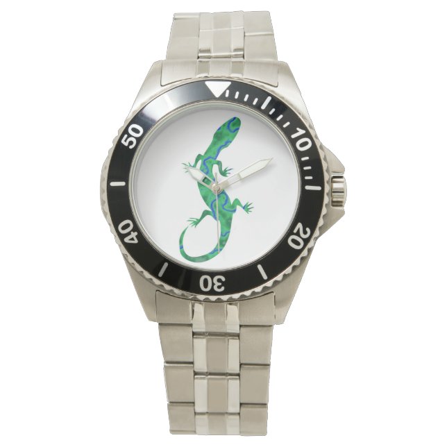 Green Gecko Horloge (Voorkant)