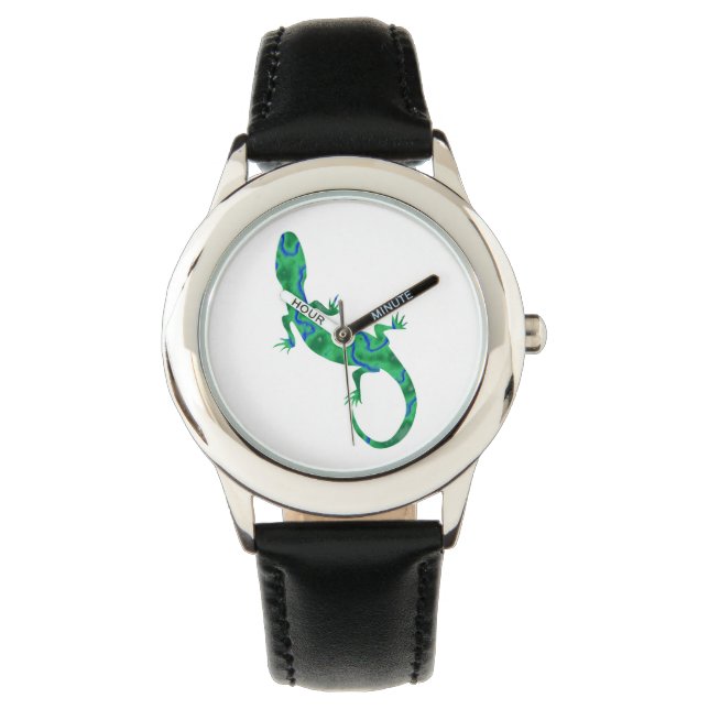 Green Gecko Horloge (Voorkant)