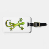 Green Gecko met Gold Pattern Bagagelabel (Voorkant horizontaal)
