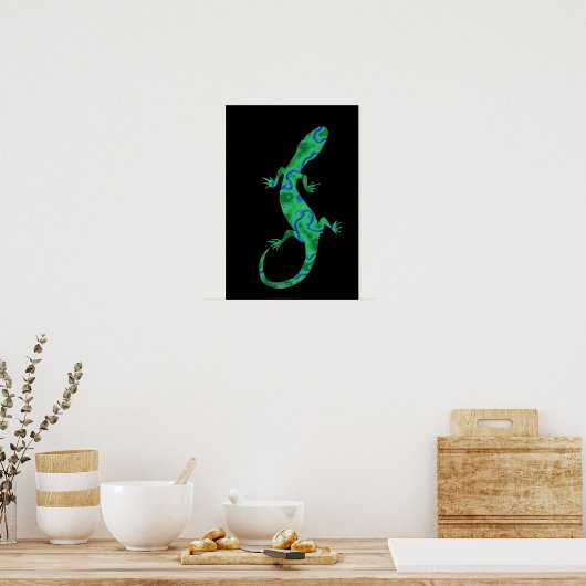Green Gecko Poster (Keuken)