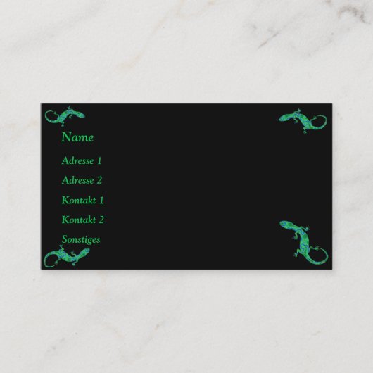 Green Gecko Visitekaartjes (Voorkant)
