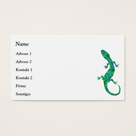 Green Gecko Visitekaartjes (Voorkant)